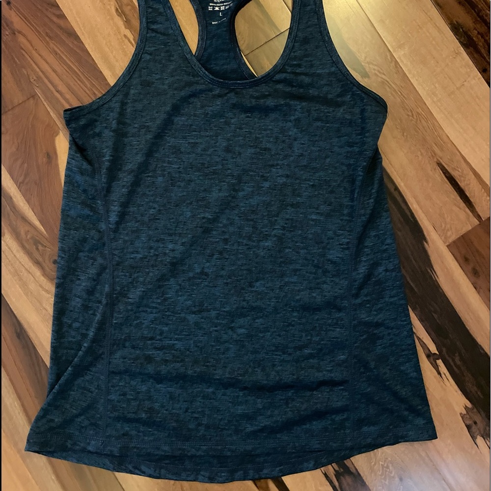 Active wear tang top, multi shades of blue.